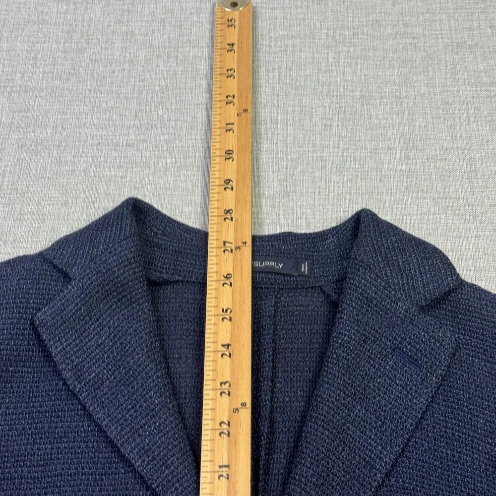 Suitsupply Silk Linen Blazer Mens 36 Blue Lazio Patch Unconstructed Slim Italy